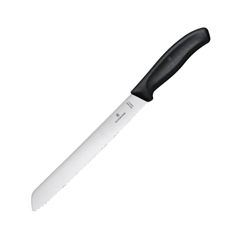 Broodmes zwart 21 cm Victorinox - Snijdt gemakkelijk