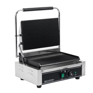 Grill Panini Pro 2200 W Geribbeld 340x220 mm Inox
