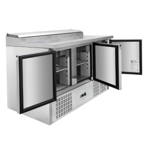 Compact Saladette - 3 Doors with Open Top - Dynasteel