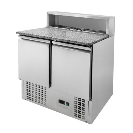 Gekoelde pizza kast 2 deuren - 5 GN 1/6 bakken Dynasteel | Fourniresto