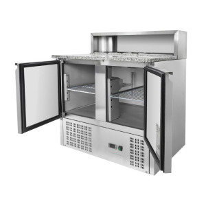 Refrigerated Pizza Counter - 2 Doors - 5 GN 1/6 Pans - Dynasteel