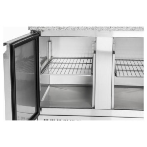 Refrigerated Pizza Counter - 2 Doors - 5 GN 1/6 Pans - Dynasteel