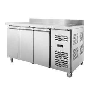 3-Door GN1/1 Refrigerated Table - 700 Depth with Backsplash - Dynasteel