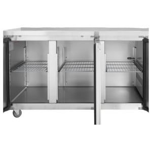 3-Door GN1/1 Refrigerated Table - 700 Depth with Backsplash - Dynasteel