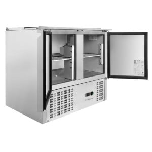 Compact 2-Door Saladette - With Sliding Lid - Dynasteel