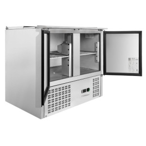 Compact 2-Door Saladette - With Sliding Lid - Dynasteel