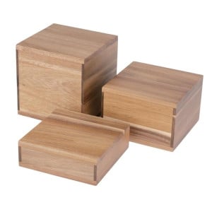 Erhöhungen aus Akazie 50/100/150mm - Set von 3 Olympia - Akazienholz & Präsentationshöhe