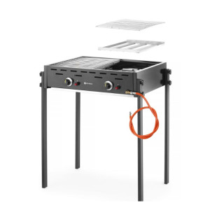 Barbecue 2 Branders Gas HENDI: Prestatie en professionele flexibiliteit