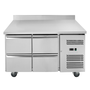 Positive Refrigerated Table with Backsplash - 4 Drawers - Dynasteel