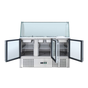 Refrigerated Saladette 4 GN 1/1 - 3 Glass Doors - Dynasteel