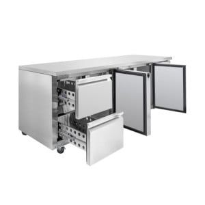 Positive Refrigerated Table - 3 Doors and 2 Drawers - Dynasteel