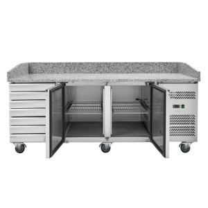 Pizza Cabinet 600x400 2 Doors and 7 Drawers Dynasteel - Pizza Preparation