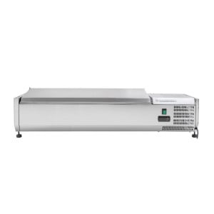 Saladette Koeling om Neer te Zetten Deksel Inox - 5 x GN 1/4 - Dynasteel