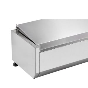 Saladette Koeling om Neer te Zetten Deksel Inox - 5 x GN 1/4 - Dynasteel