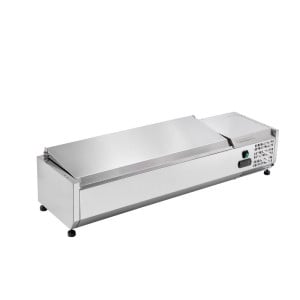 Saladette Koeling om Neer te Zetten Deksel Inox - 5 x GN 1/4 - Dynasteel