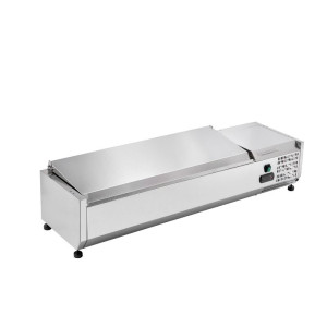 Saladette Réfrigérée à Poser Couvercle Inox - 5 x GN 1/4 - Dynasteel