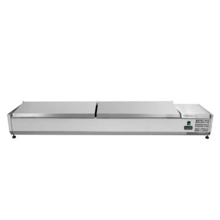 Saladette Koelvitrine om Neer te Zetten Deksel Inox - 9 x GN 1/3 - Dynasteel