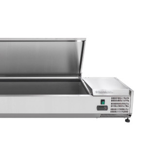 Saladette Koeling om Neer te Zetten Deksel Inox - 9 x GN 1/3 - Dynasteel