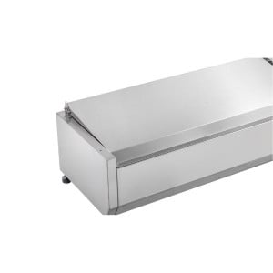 Saladette Koelvitrine om Neer te Zetten Deksel Inox - 9 x GN 1/3 - Dynasteel