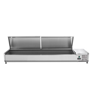 Saladette Koeling om Neer te Zetten Deksel Inox - 9 x GN 1/3 - Dynasteel