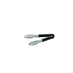 Zwarte roestvrijstalen tang 24 cm: professionele kwaliteit