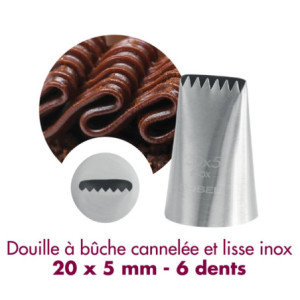 Douille à Bûche Cannelée Inox 6 Dents - Gobel 20x5 mm