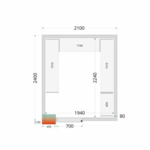 TEFCOLD - Koelcelpaneel 2100 x 2400 - Isolatie 80mm - Modulair