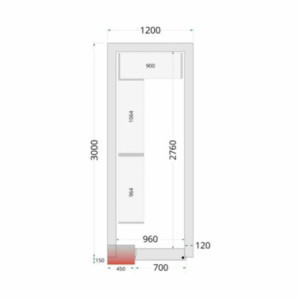 TEFCOLD Koelkamerpaneel 1200x3000x2200 mm: Effectieve Isolatie & Gemakkelijke Montage