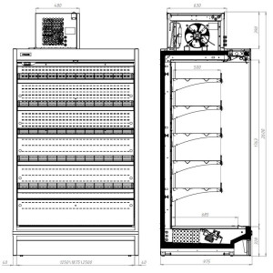 Max Wandkühlvitrine mit 4 Türen - 8,1 m² - CombiSteel