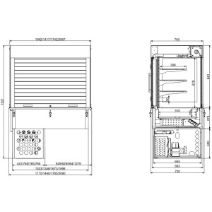 Gesloten Wandkoelvitrine Drop-In - L 1440 x D 720 mm - CombiSteel