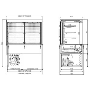 Vitrine Réfrigérée Murale Drop-In - L 1440 x P 720 mm - CombiSteel