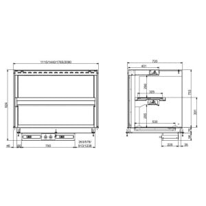 Verwarmde Kubieke Inbouwvitrine met Keramische Plaat - L 1440 x D 720 mm - CombiSteel