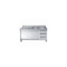 RVS Lage Kast met Achterwand GN 1/1 - 2 Deuren en 3 Laden - L 2000 x D 700 mm - CombiSteel