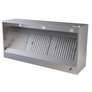 Volledige Kubieke Muurkap - 2400 mm - Met Motor, Led en Variator - CombiSteel