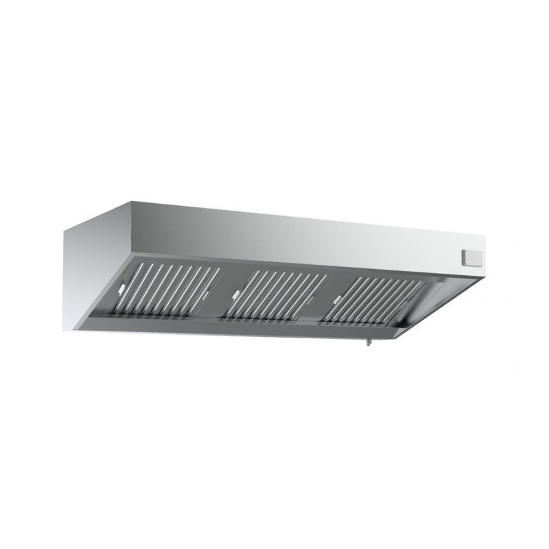 Komplette Wandhaube 2400mm Edelstahl LED Dimmer - Luftqualität