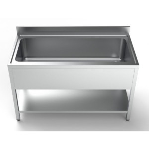 Sink 1 Basin with Backsplash and Shelf - L 1400 x D 700 mm - CombiSteel