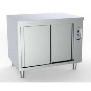 RVS Verwarmde Kast met 2 Schuifdeuren - L 1400 x D 700 mm - CombiSteel