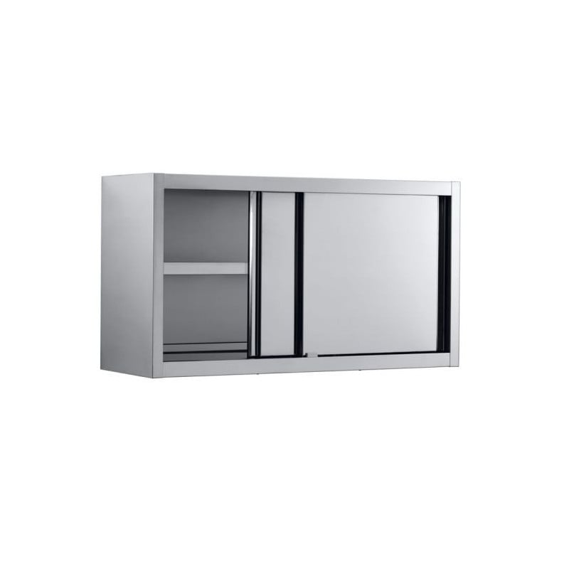 Wall Cabinet with Sliding Doors in Stainless Steel - Professional Kitchen