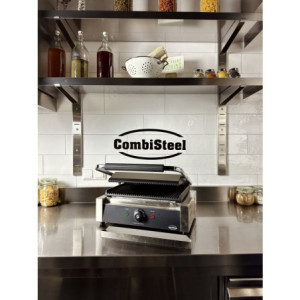 Grill Panini Contact Simple Plaques Rainurées CombiSteel