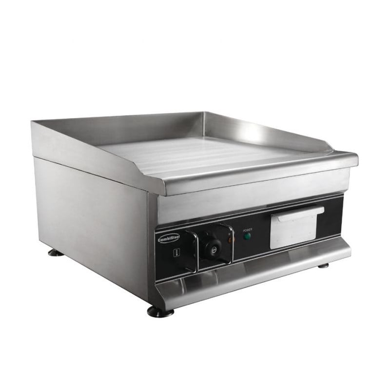 Plancha Elektrisch Glad Chroom CombiSteel 7455.1055 met Grillplaat en Gladde Oppervlakte