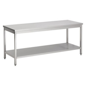 RVS Tafel met Plank - L 1400 x D 700 mm - CombiSteel