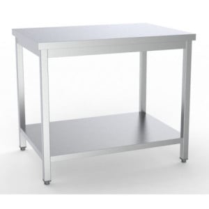 Stainless Steel Table with Shelf - L 800 x D 600 mm