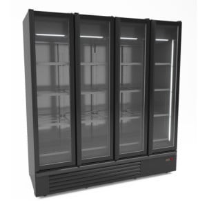 Refrigerated Wall Display 4 Doors Black 1850L - Combisteel