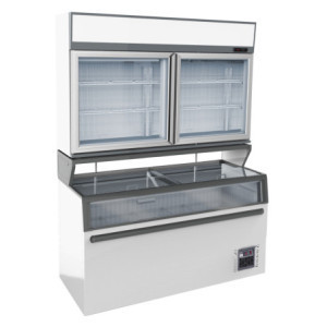 Wandvitrine en Witte Buffetkast Combisteel - 948 L | Prestatieve Koeling