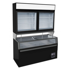 Vitrine Wand en Zwarte Buffet - CombiSteel 898 L | Professionele Koeling