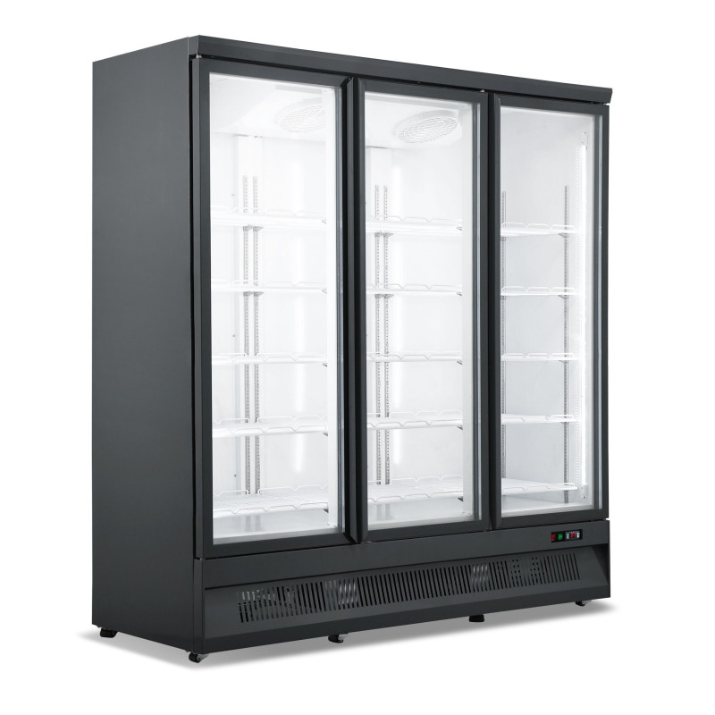 Vitrine Réfrigérée Négative Noire - 1450 L - 3 Portes Vitrées CombiSteel