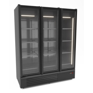 Positive Kühlschrank Schwarz - 2 Glastüren - 1555 L - CombiSteel