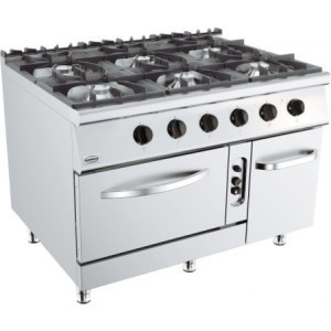 Gas Stove Base 900 6 Burners and Oven - Brand CombiSteel