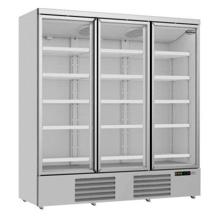 Vitrine Réfrigérée Positive en Inox - 3 Portes Vitrées - 1530 L