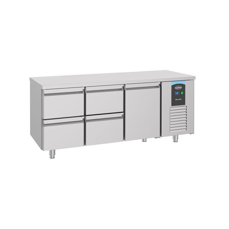 Positive Refrigerated Table GN 1/1 - 474 L - Door and 4 Drawers - CombiSteel